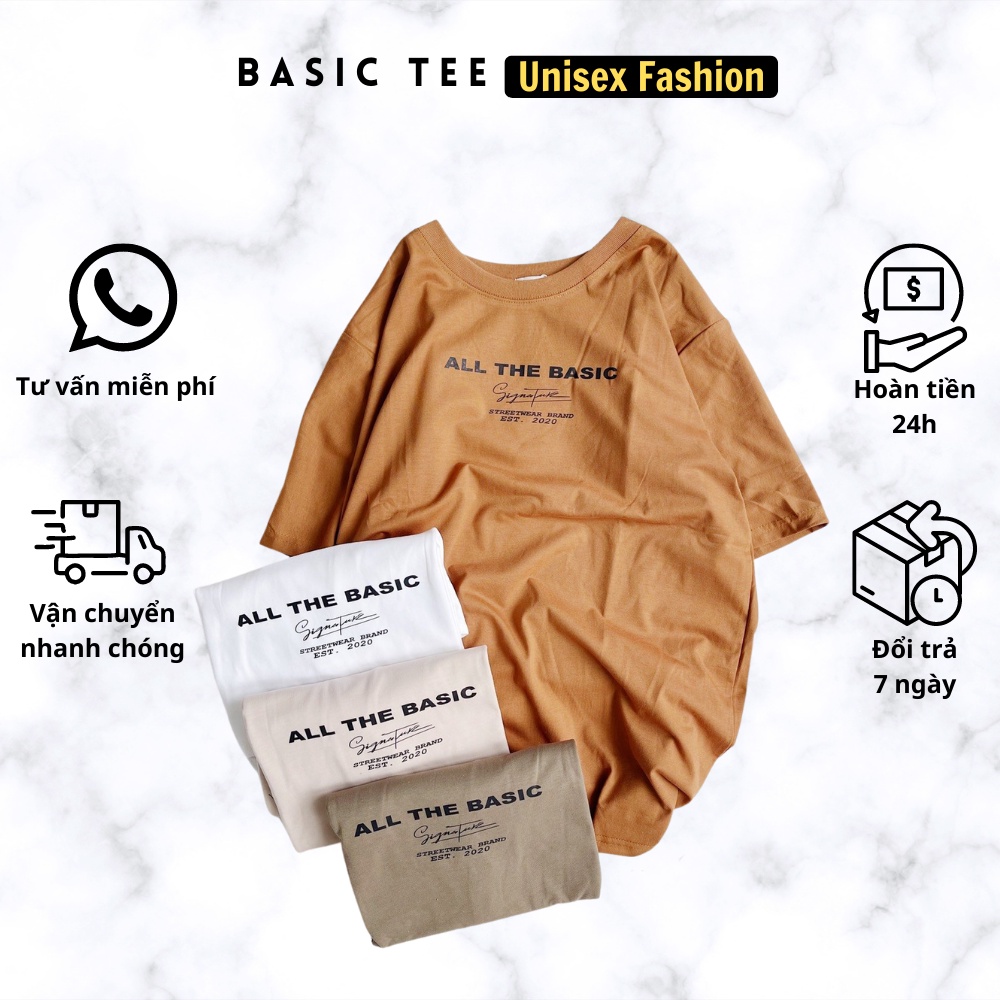 Áo Thun - Áo phông nam nữ Tici Tay Lỡ All The Basic ATC38 phong cách Streetwear Ulzzang Hàn Quốc Hottrend cho cặp đôi