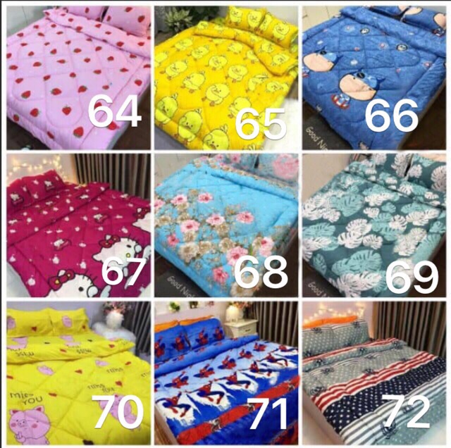 [GIÁ HỦY DIỆT] Trọn bộ 5 món ga gối chăn phao poly cotton có ruột bông dày  loại 1 ( nhắn chọn mẫu ) | BigBuy360 - bigbuy360.vn