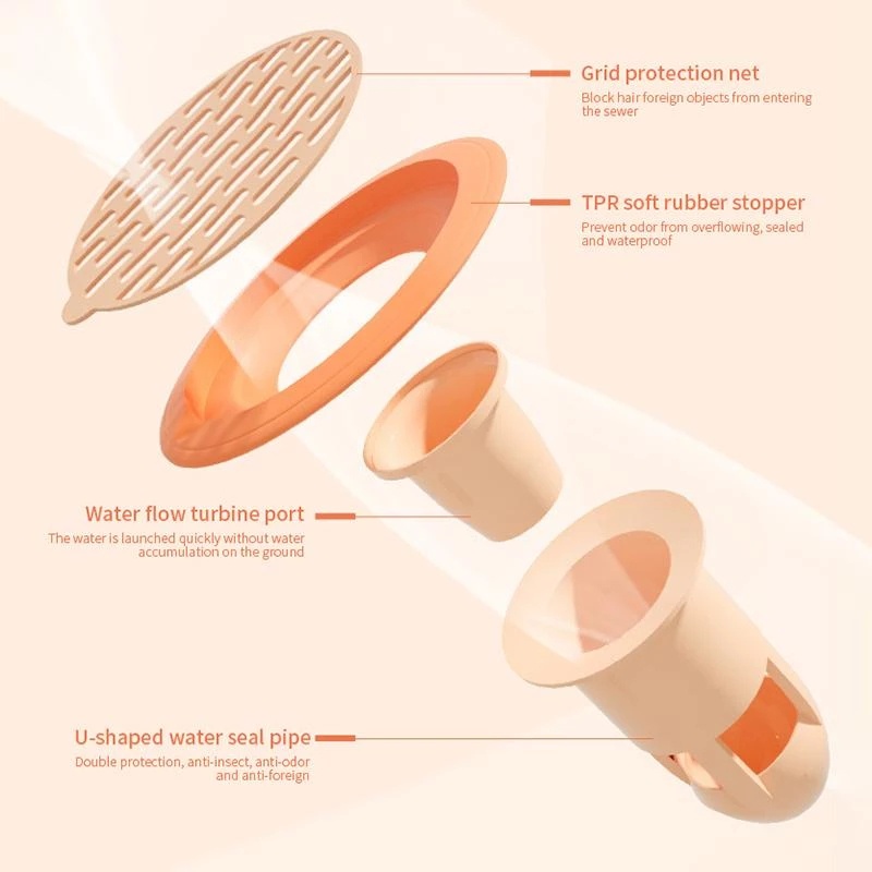 Nắp Đậy Cống Thoát Nước Nhà Tắm / Bồn Rửa Chén Bằng Silicone Chống Mùi Hôi / Khử Mùi Hôi Mới