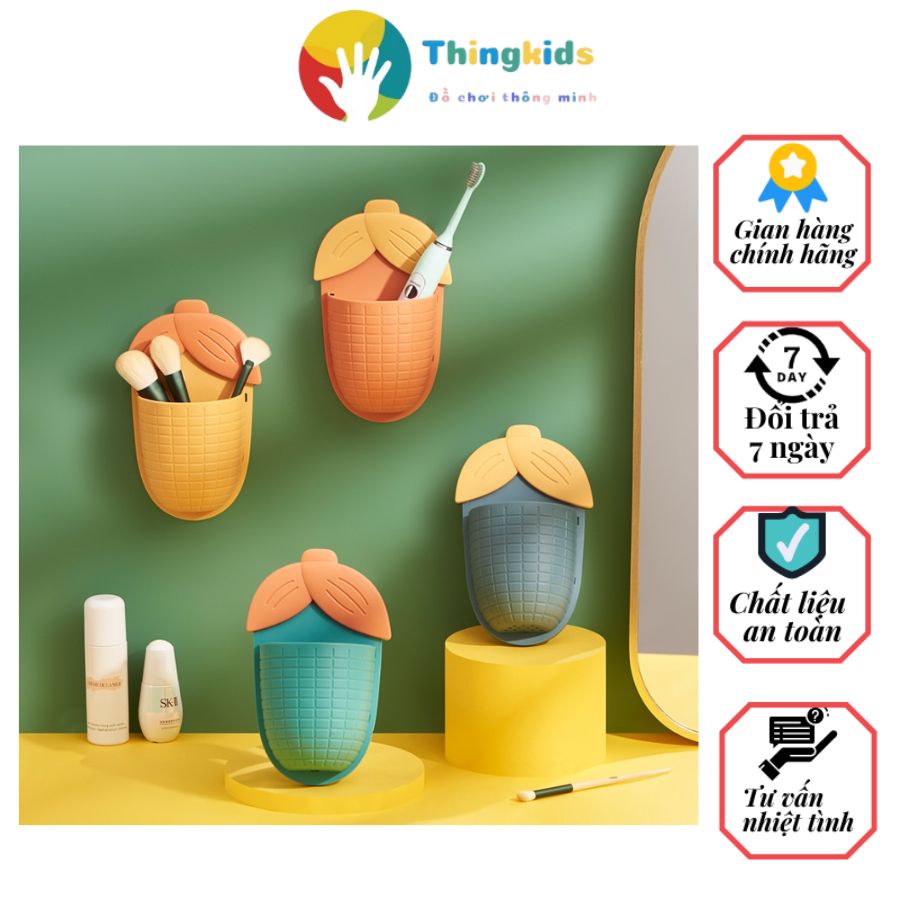 Kệ để bàn chải đánh răng gắn tường thiết kế hình bắp ngô, hình dứa - Thingkids