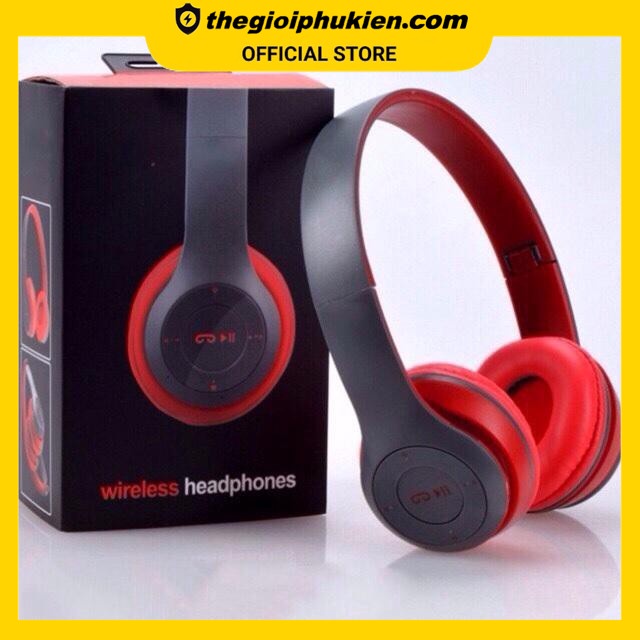 [NHIỀU MÀU] Tai nghe Bluetooth không dây chụp tai cá tính có khe cắm thẻ nhớ p47