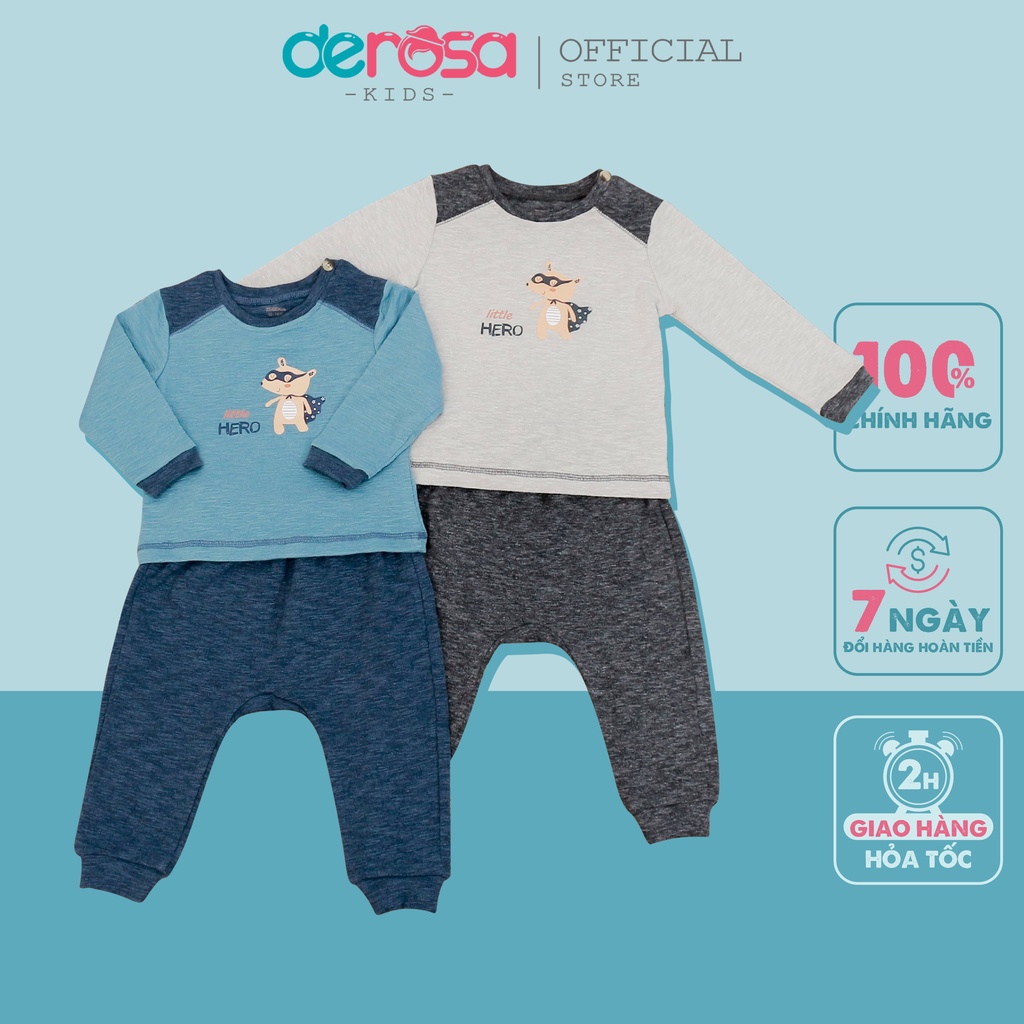 Quần áo trẻ em bộ dài tay sơ sinh thu đông dày DEROSA KIDS (6-24 tháng) AWBB232B