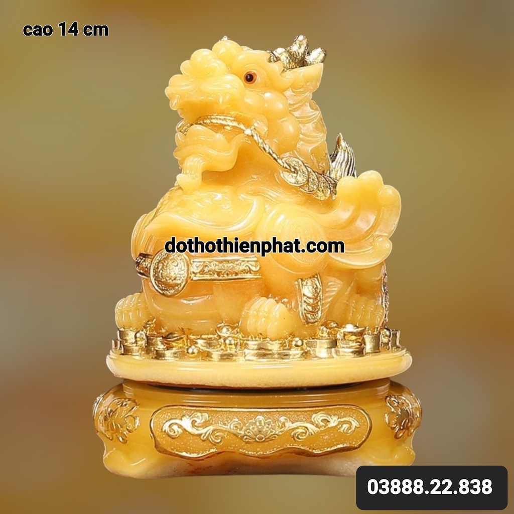 Phong Thủy Tỳ Hưu Đá màu vàng loại 1 nhiều kích thước