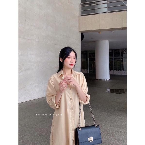 SISTERSISTER - Đầm sơ mi form suông