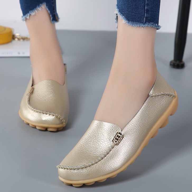 Giày da bò làm thủ công thời trang cho nữ Giày phẳng Giày da nữ màu đen Giày nữ đi làm giày đi lại của phụ nữGiày nữ chất liệu da bò được làm thủ công thời trang Có sẵn trong nhiều màu sắc