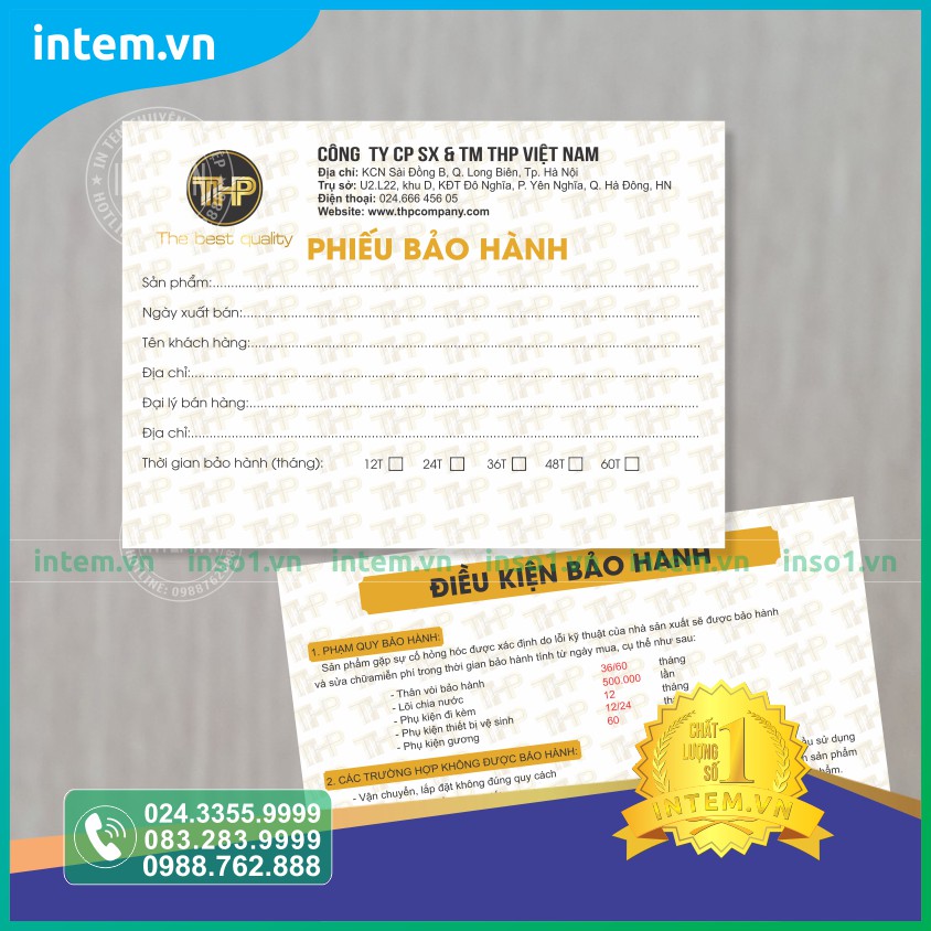 IN PHIẾU BẢO HÀNH