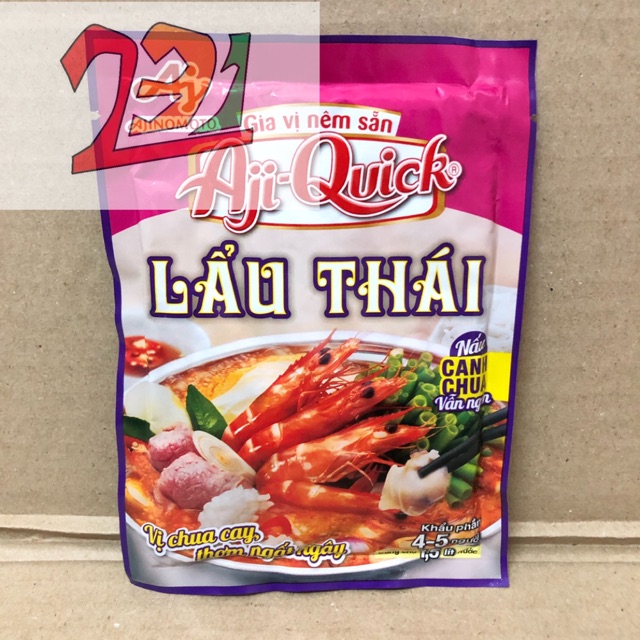 Túi Bột Gia Vị Nêm Lẩu Thái Aji Quick Cánh Chua chuẩn vị 50g