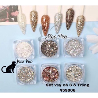 set nhũ vảy cá 8 màu trang trí móng