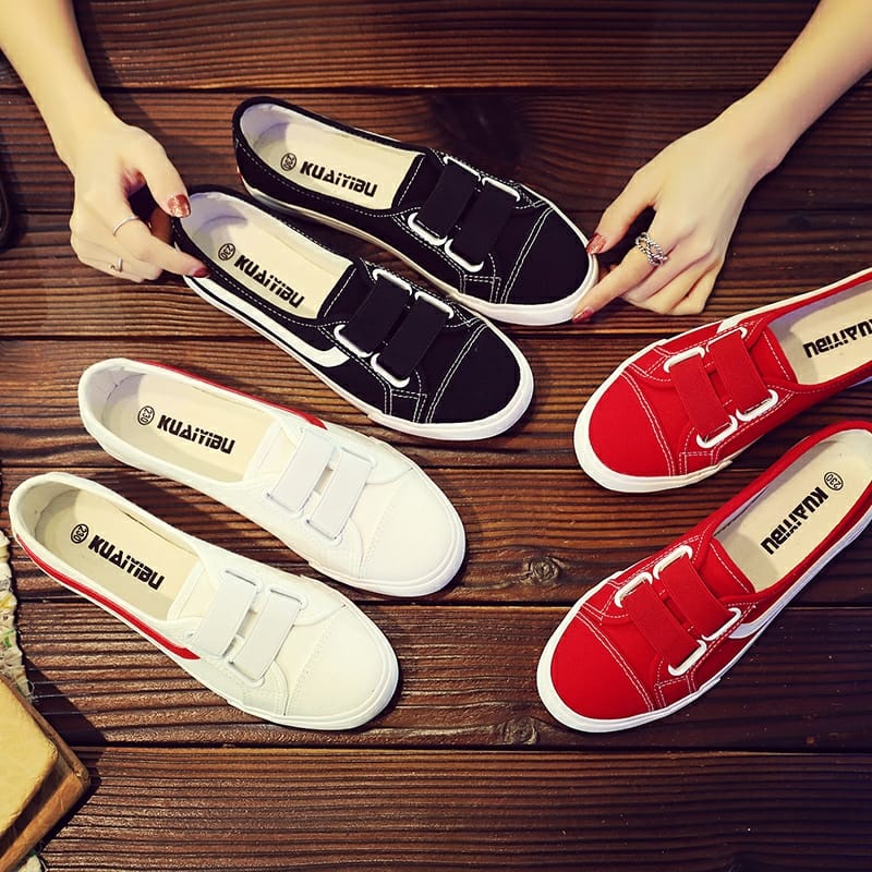 Giày Nữ, Giày Lười vải Nữ Đế Bằng Slip on Thể Thao Đi Êm Chân Phong Cách trẻ Trung