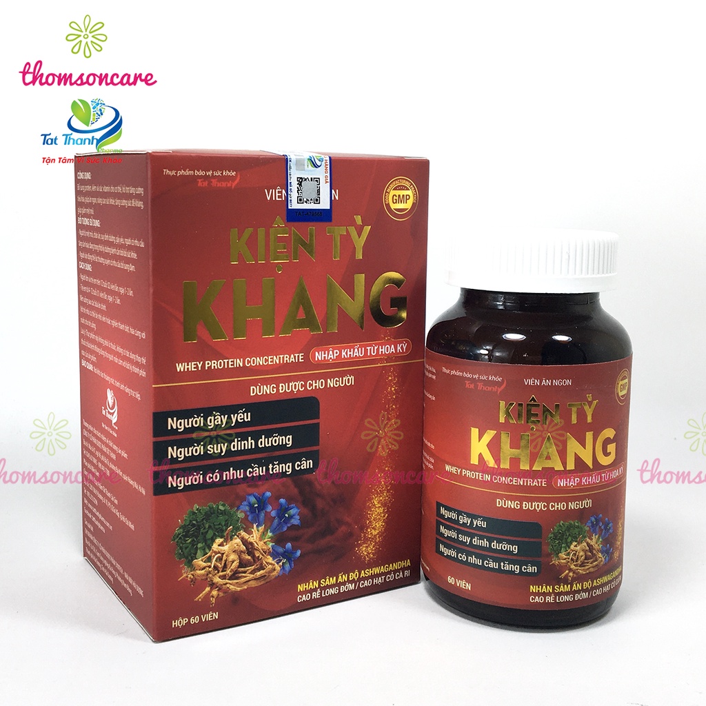 Viên tăng cân từ Whey Protein cô đặc nhập khẩu từ Mỹ - Ăn ngon Kiện Tỳ Khang, có thêm Vitamin và nhân sâm