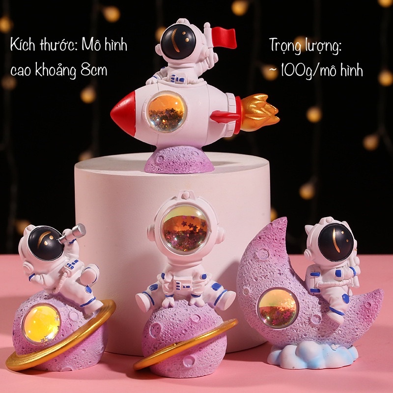 Đồ Trang Trí Mô Hình Bộ 4 PHI HÀNH GIA Ngẫu Nhiên Nhiều Màu Kèm Đèn Led, Hộp Quà Bí Mật Mô Hình Để Bàn