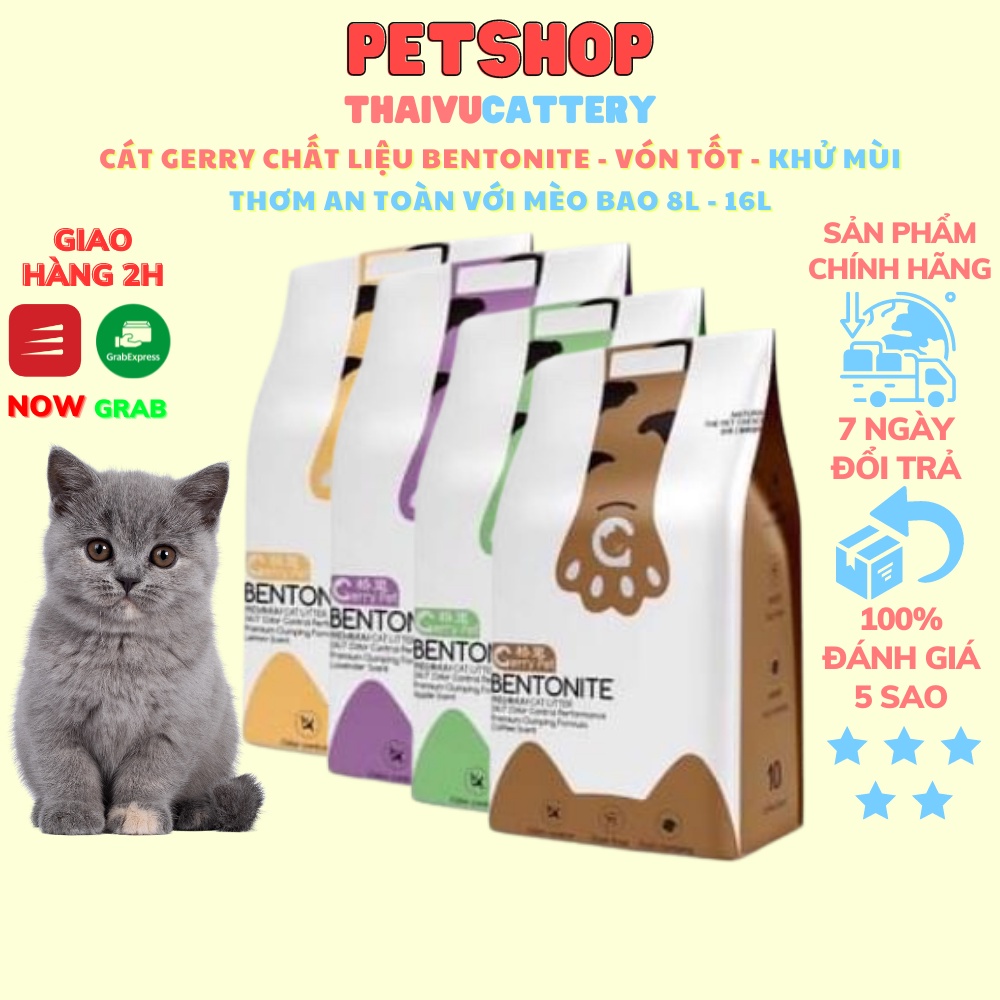 cát Gerry Pet  Bentonite 8L  siêu vón cục