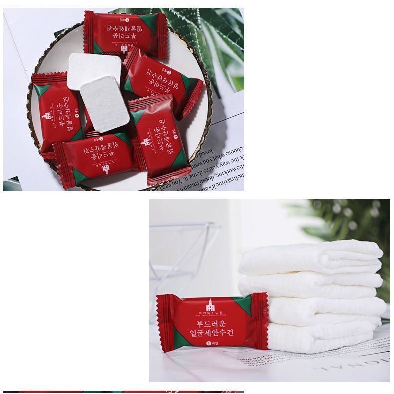 Gói 20 chiếc Khăn cotton nén sử dụng một lần tiện dụng cho du lịch khổ 20x20cm Khăn ướt viên kẹo Chưa Có Đánh Giá