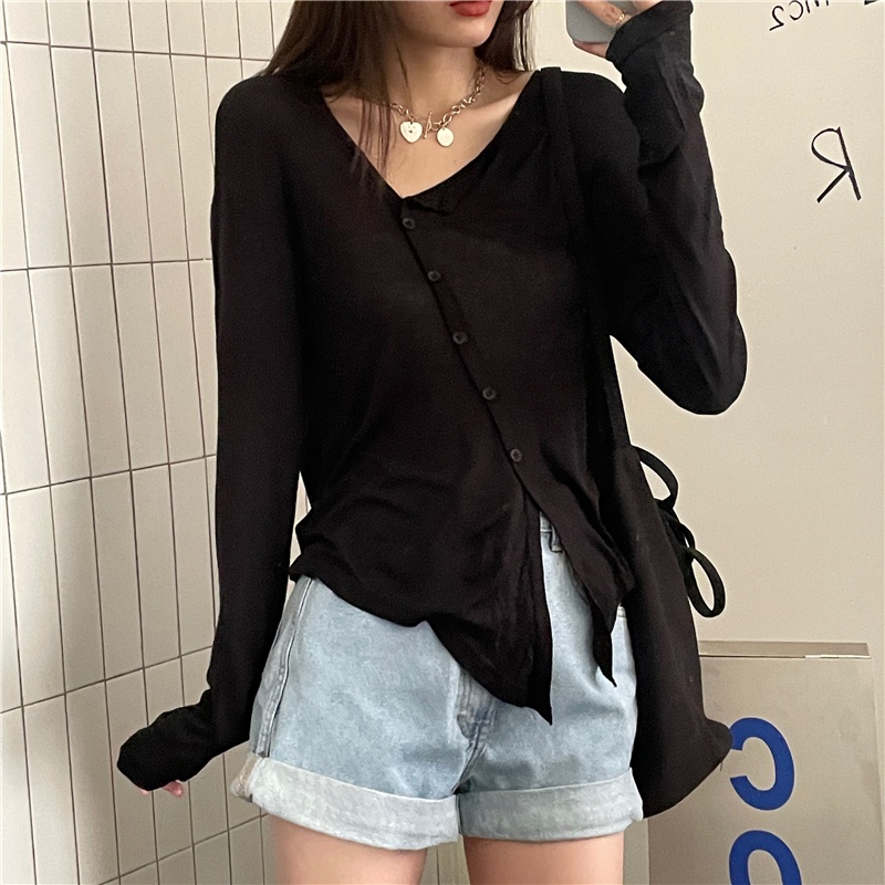 Áo Thun Cotton Tinh Khiết Mùa Thu Hàn Quốc Kiểu Dáng Mới