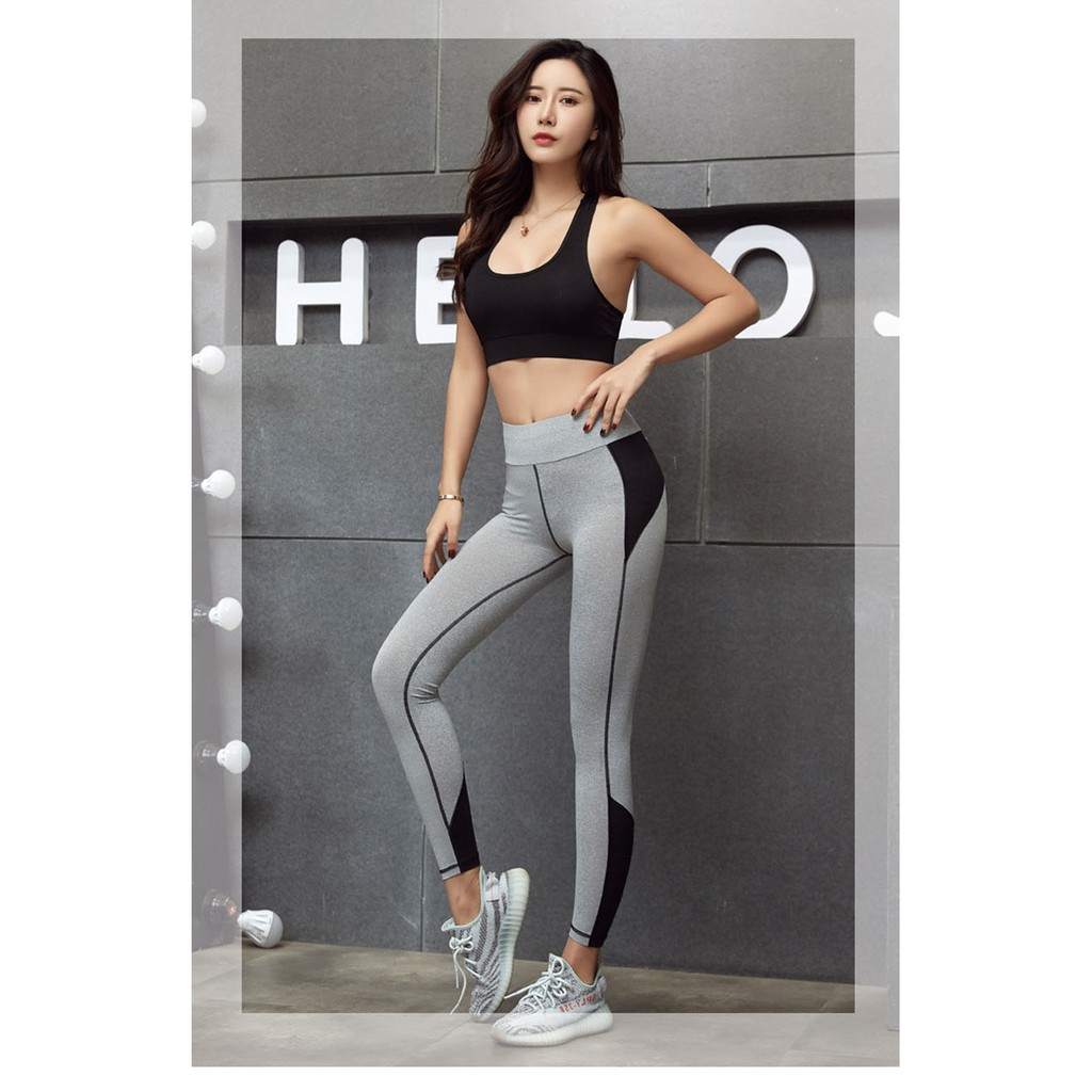 Quần tập gym yoga cạp cao legging co dãn 4 chiều angle link ad2606 Sportslink