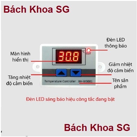 Công tắc cảm biến nhiệt độ 220V, W3001/ W3002 có HDSD bằng tiếng Việt