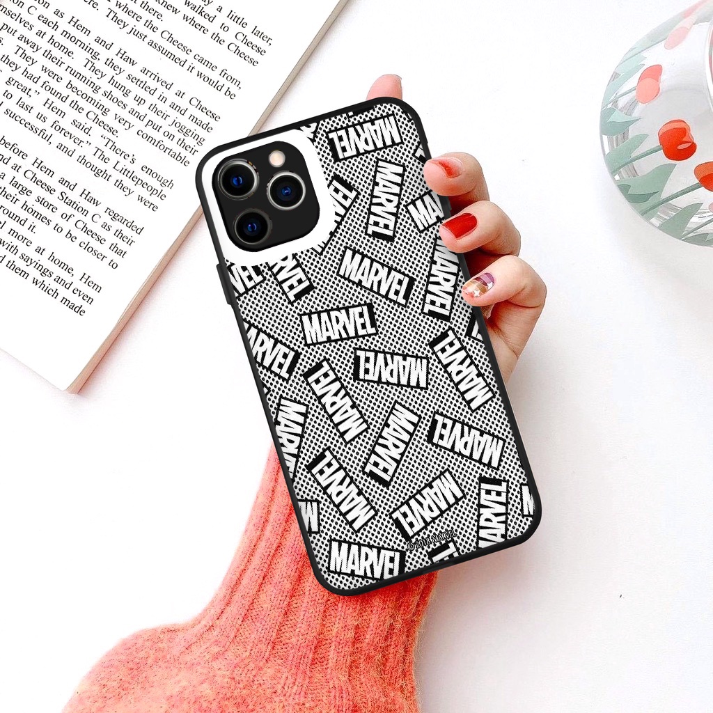 ⚡𝐅𝐑𝐄𝐄 𝐒𝐇𝐈𝐏⚡️ ỐP lưng iphone phong cách Marvel chữ đen trắng cao cấp Ốp vuông bảo vệ camera đủ mã 6 đến 13 promax