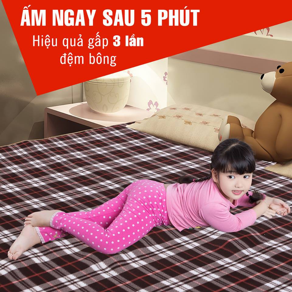 Đệm điện Nhật bản cao cấp AKIRA, giặt được bằng máy giặt, sưởi ấm cơ thể và giúp ngủ ngon, bảo hành 12 tháng