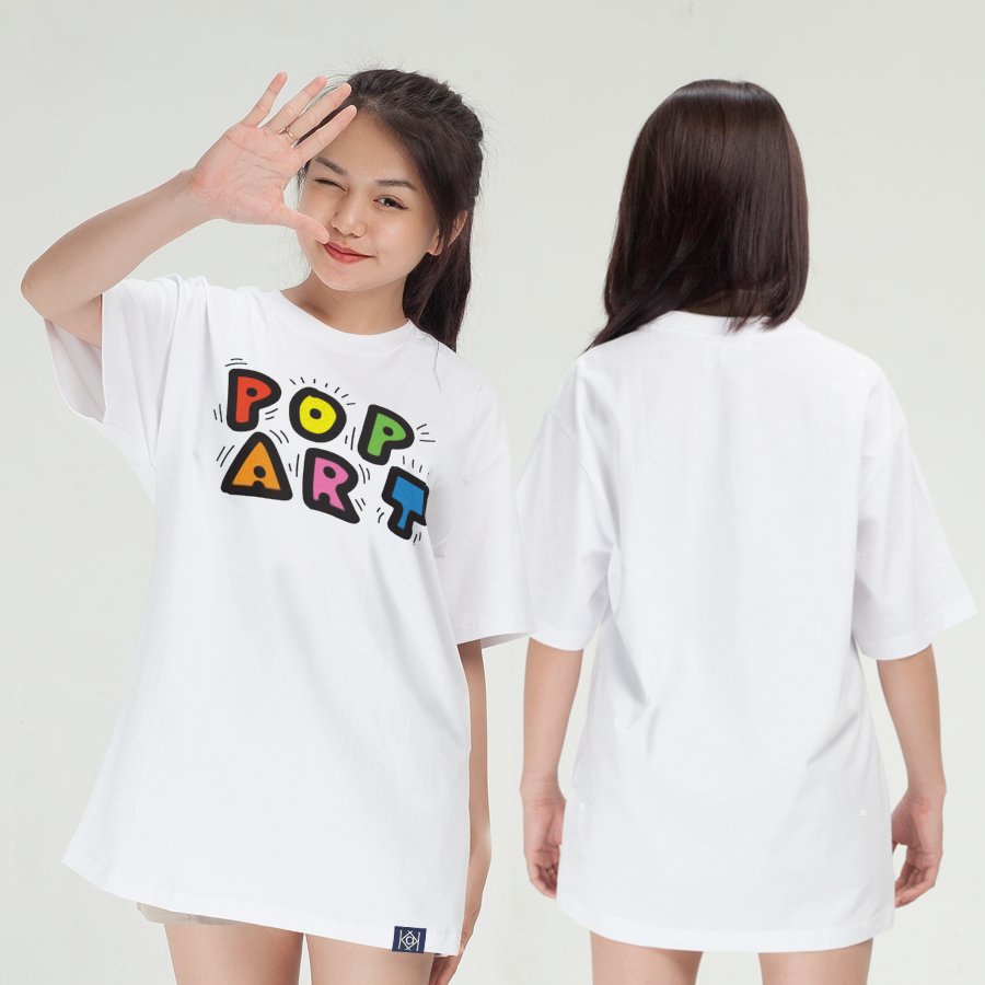 Áo thun nữ nam Áo thun nữ tay lỡ Basic Hàn Quốc Pop Art BB3811 phông Hàn Quốc local brand MVR