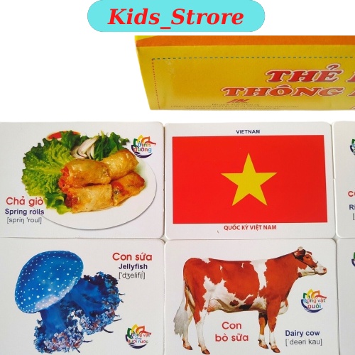 Thẻ học thông minh, thẻ học Flashcard từ vựng kèm hình ảnh cho bé, 16 chủ đề