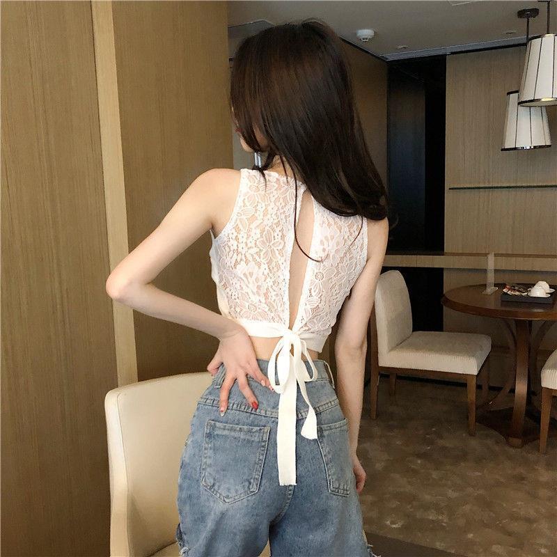 Áo hai dây đan len hở lưng thời trang gợi cảm cho nữ