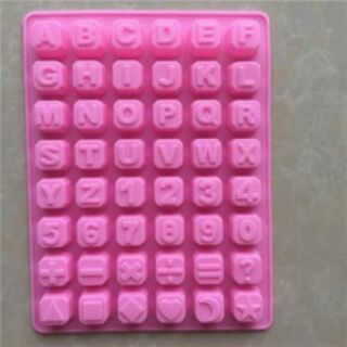 Khuôn silicon chữ cái và số 48 viên - Khuôn socola kẹo dẻo bánh - Chocolate mold