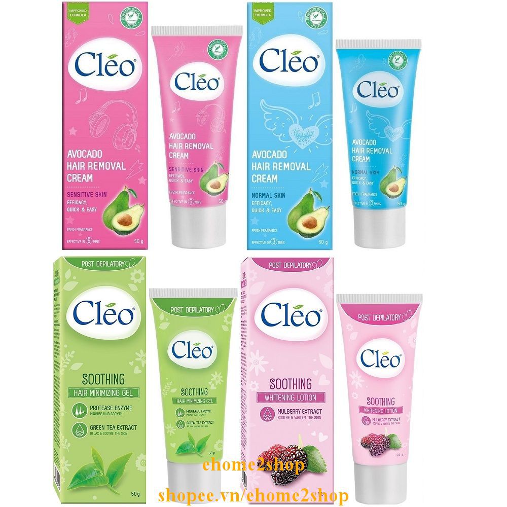 Kem Tẩy Lông Cho Da Thương, Da Nhạy Cảm Và Gel Dưỡng Da, Làm Trắng Sau Tẩy Lông Cleo 50g Shopee.Vn/Ehome2shop.