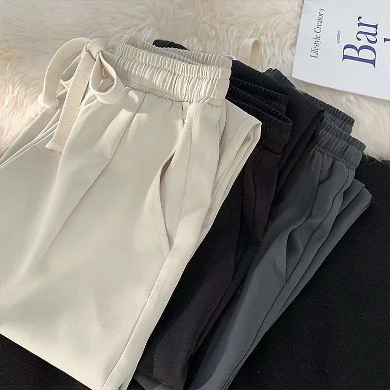 Quần Dài Ống Rộng Vải Lụa Mát Mỏng Phong Cách Đường Phố Hàn Quốc Cá Tính Cho Nam