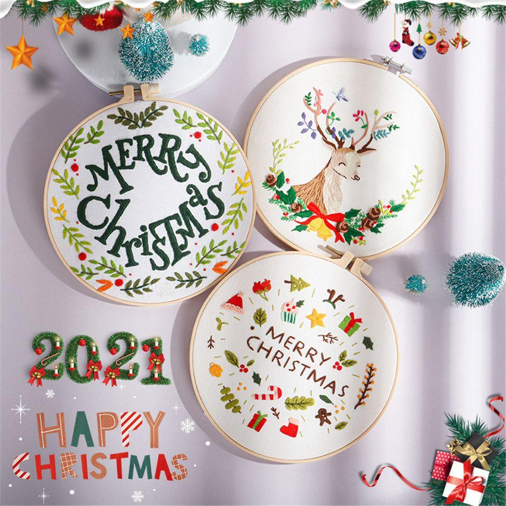 SUSANS Tranh Thêu Thủ Công Hình Ông Già Noel Và Tuần Lộc