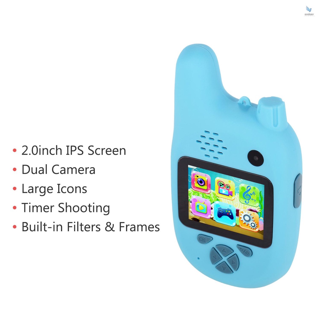 Bộ đàm 8MP ống kính kép 2.0inch IPS tự động lấy nét kèm pin chuyên dụng cho bé
 | BigBuy360 - bigbuy360.vn