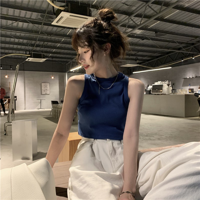 Áo Lửng Sát Nách Màu Trơn Gợi Cảm Cho Nữ LUHAZO S4t4-1