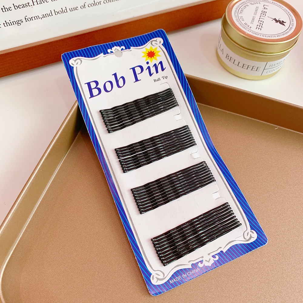 Kẹp tóc kim loại màu đen thiết kế đơn giản dễ phối đồ