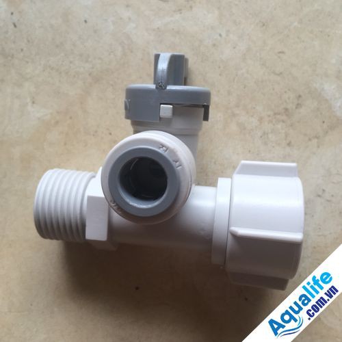 Bộ khẩu khoá  bằng nhựa chia nước vào máy lọc nước ren 21-10 hoặc ren 21-6