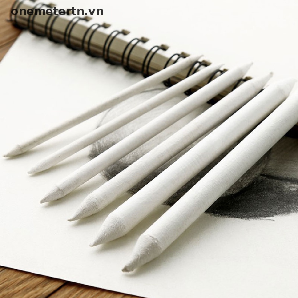 onemetertn  6pcs/set Blending Smudge Stump Stick Tortillon Sketch Art White Drawing Charcoal  VN