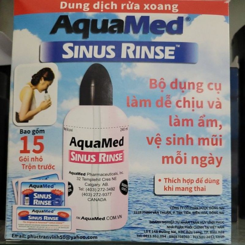 Dung dịch rửa xoang AquaMed Sinus Rine : dùng được cho phụ nữ mang thai