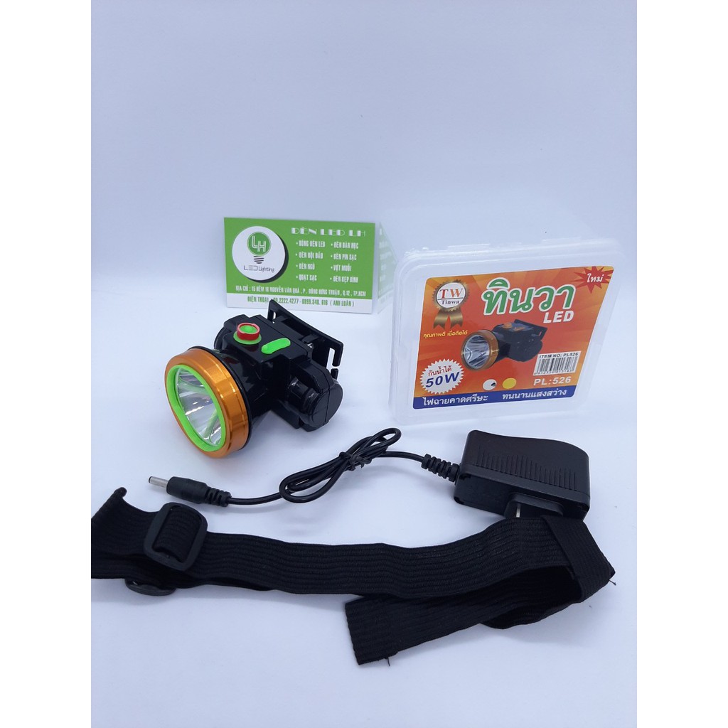 Đèn đội đầu pin sạc dung lượng cao  tw 525-526 - 468 siêu sáng 50W - chiếu xa – hàng thái