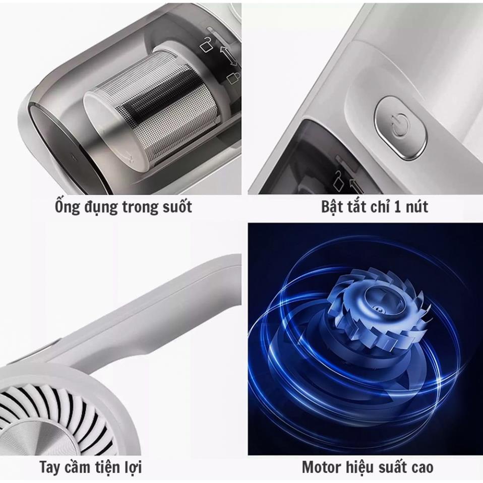máy hút bụi giường nệm cầm tay không dây diệt khuẩn tia UV lực hút lên đến 12000PA