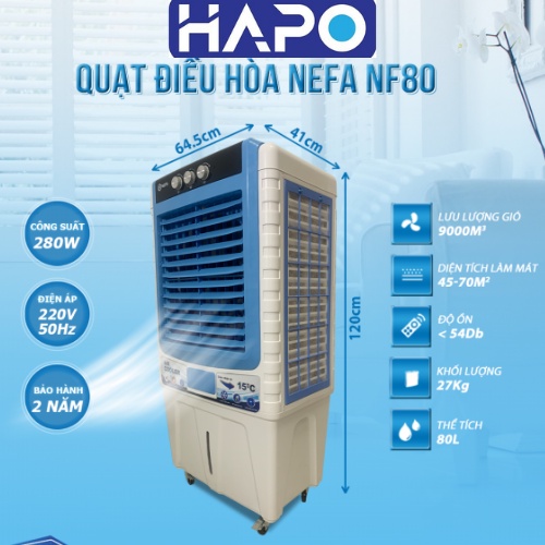 Quạt Điều Hòa NF80C Làm Mát Không Khí, Quạt Hơi Nước Công Nghệ Nhật Bản NEFA