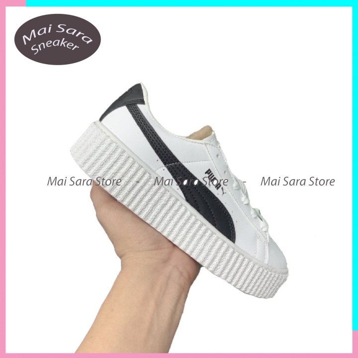 Giày puma trắng sọc đen, giày thể thao tăng chiều cao  mới full phụ kiện hàng cao cấp, full size 36-43 Mai sara | BigBuy360 - bigbuy360.vn