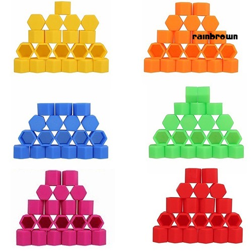 Bộ 20 nắp chụp con ốc bánh xe hơi trang trí bằng silicone 19mm
