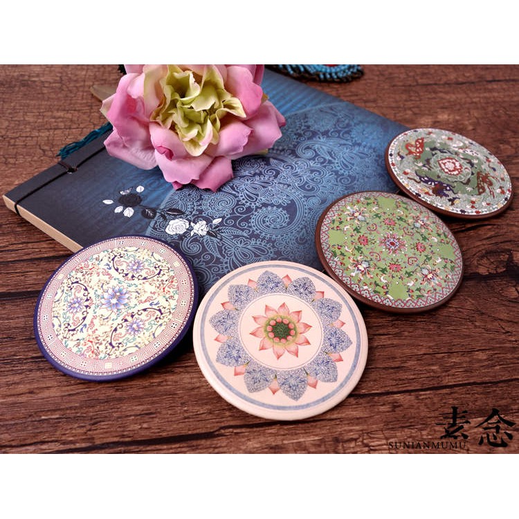 Xả hàng Gương trang điểm mini Gương tròn phong cách cổ điển cổ phong xinh xắn Quà tặng xinh