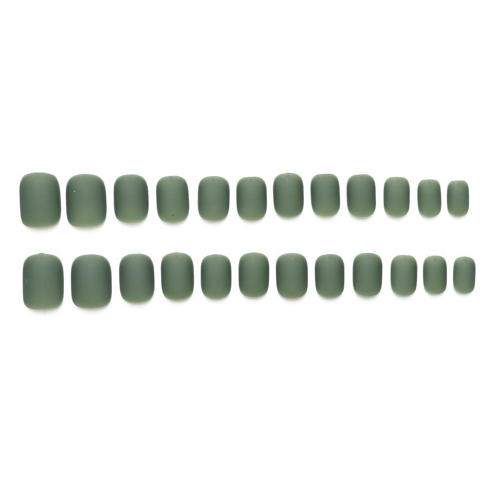 Bộ 24 Móng Tay Giả Đầu Vuông Ngắn Che Phủ Toàn Diện