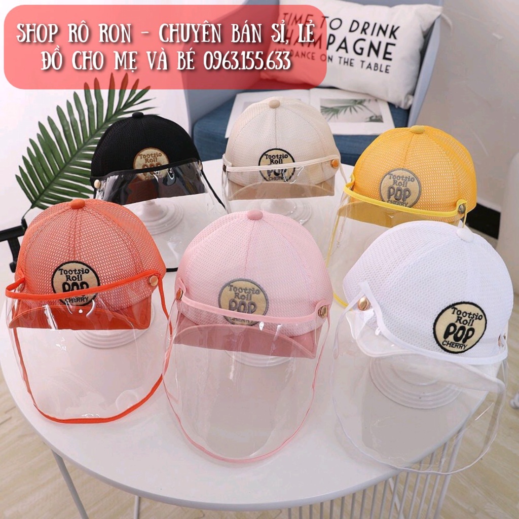 Mũ chắn giọt bắn - Mũ lưỡi trai chống bụi cho bé 6-36m - Shop Rô Ron