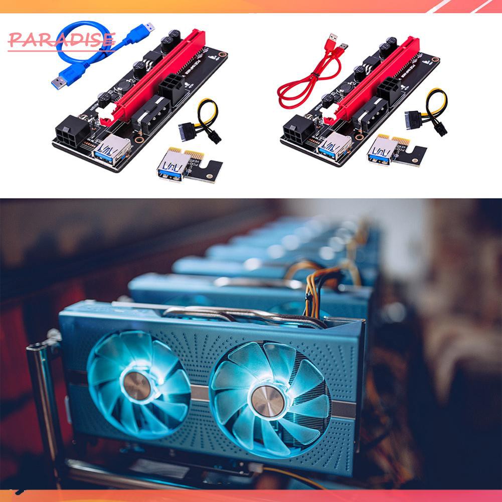 Paradise1 Ver009S PCI-e Riser Card PCI Express 1X to 16X Adapter USB 3.0 Data Cable