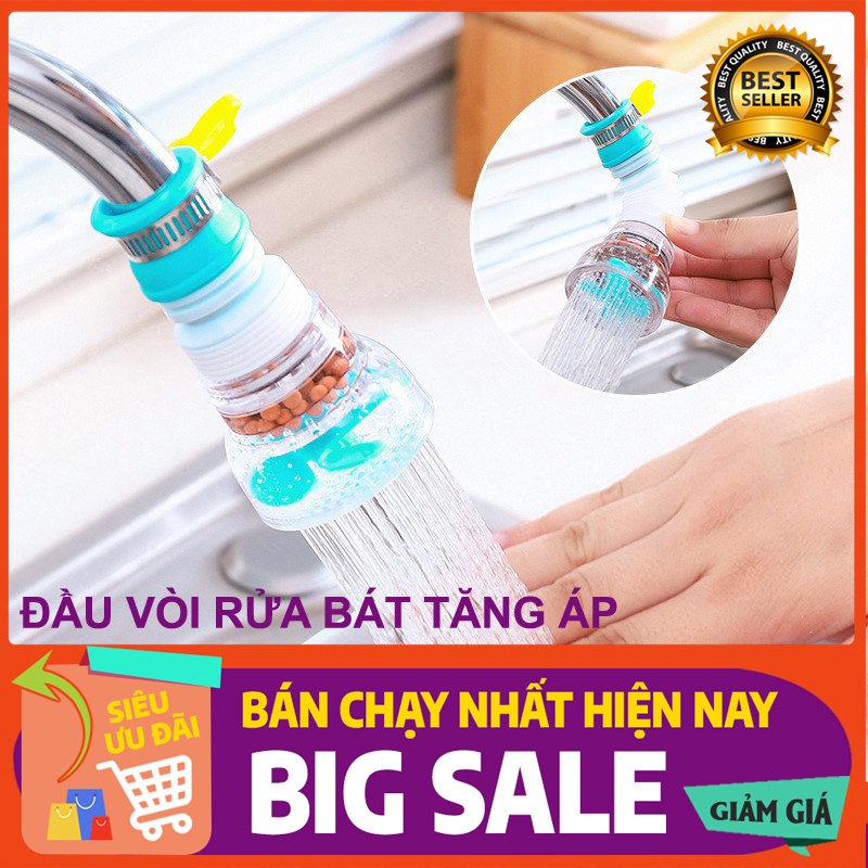 [Mã LIFE20KALL giảm 10% đơn 50K] Đầu vòi rửa bát tăng áp xoay 360 độ, có đá khoáng lọc nước