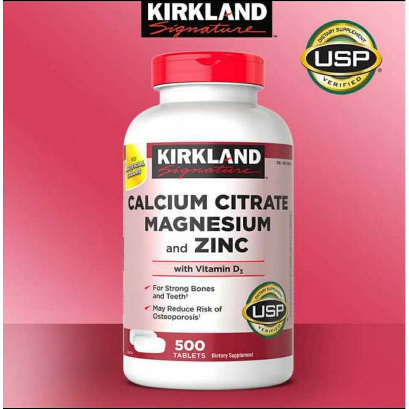 [ Date xa] Viên Uống Calcium Citrate Magnesium Zinc Kirkand 500 viên | Thế Giới Skin Care