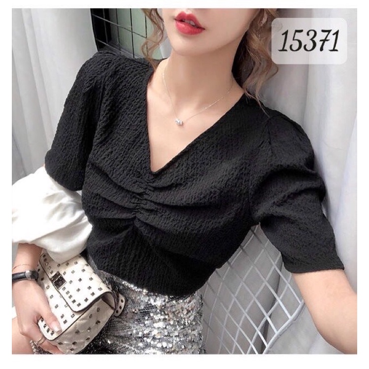 SALE Áo Cổ tim nhúng ngực Bigsize 15371