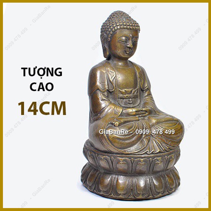 Tượng Đồng Đúc Giả Cổ Phật Thích Ca Ngồi Thiền – Cao 14cm - 6431