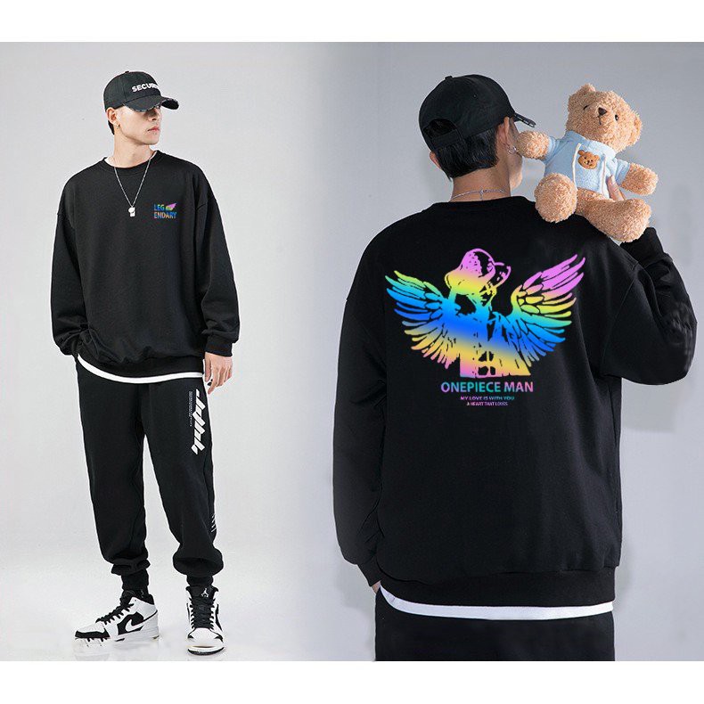 Áo Sweater nỉ ❤️Áo nỉ Ulzzang phản quang unisex nam nữ trần bông One Piece - AS90