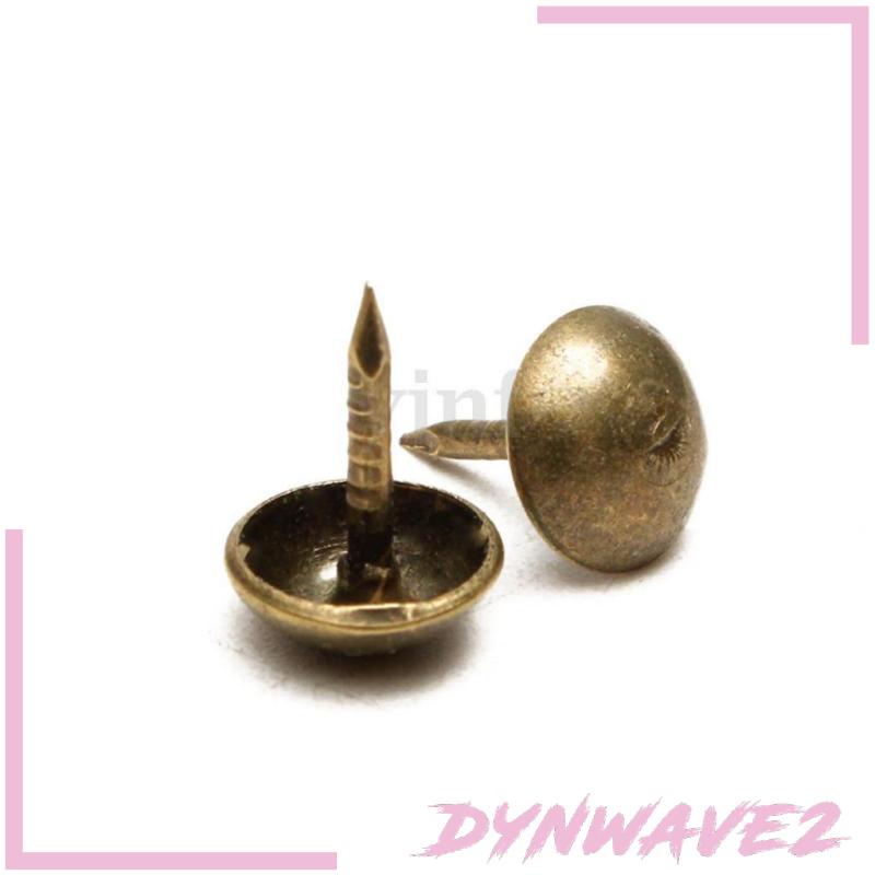 [DYNWAVE2] 100 x BRONZE UPHOLSTERY NAIL PIN-7mm WIDE HEAD-10mm LENGTH-STUD/ TACKS PINS